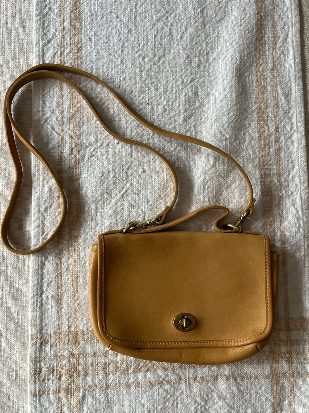 Classic Mustard Leather Crossbody Bag